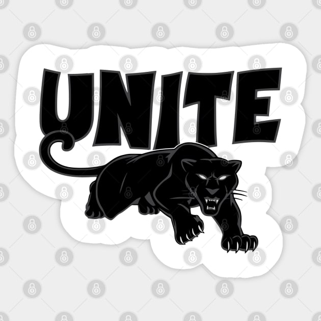 Unite - Black Panther Party - Panther logo tribute Sticker by UrbanLifeApparel